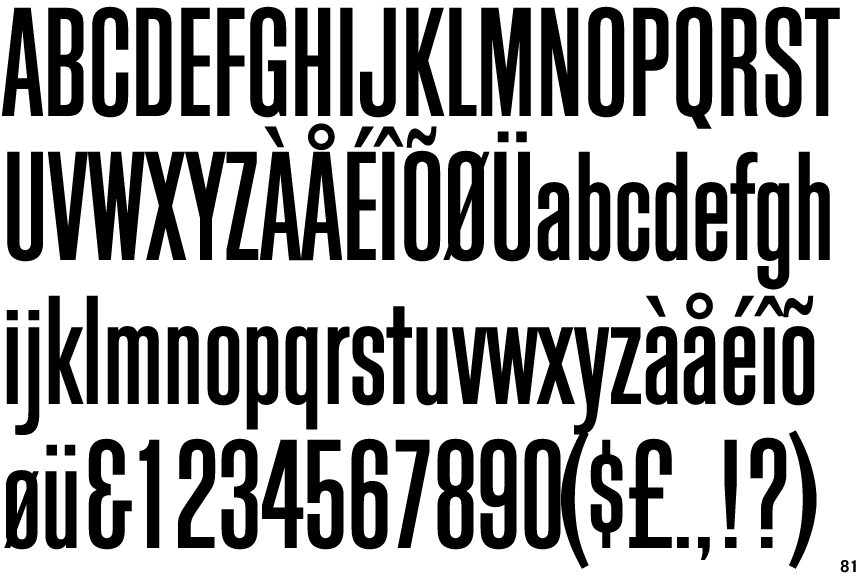 Gravur condensed font
